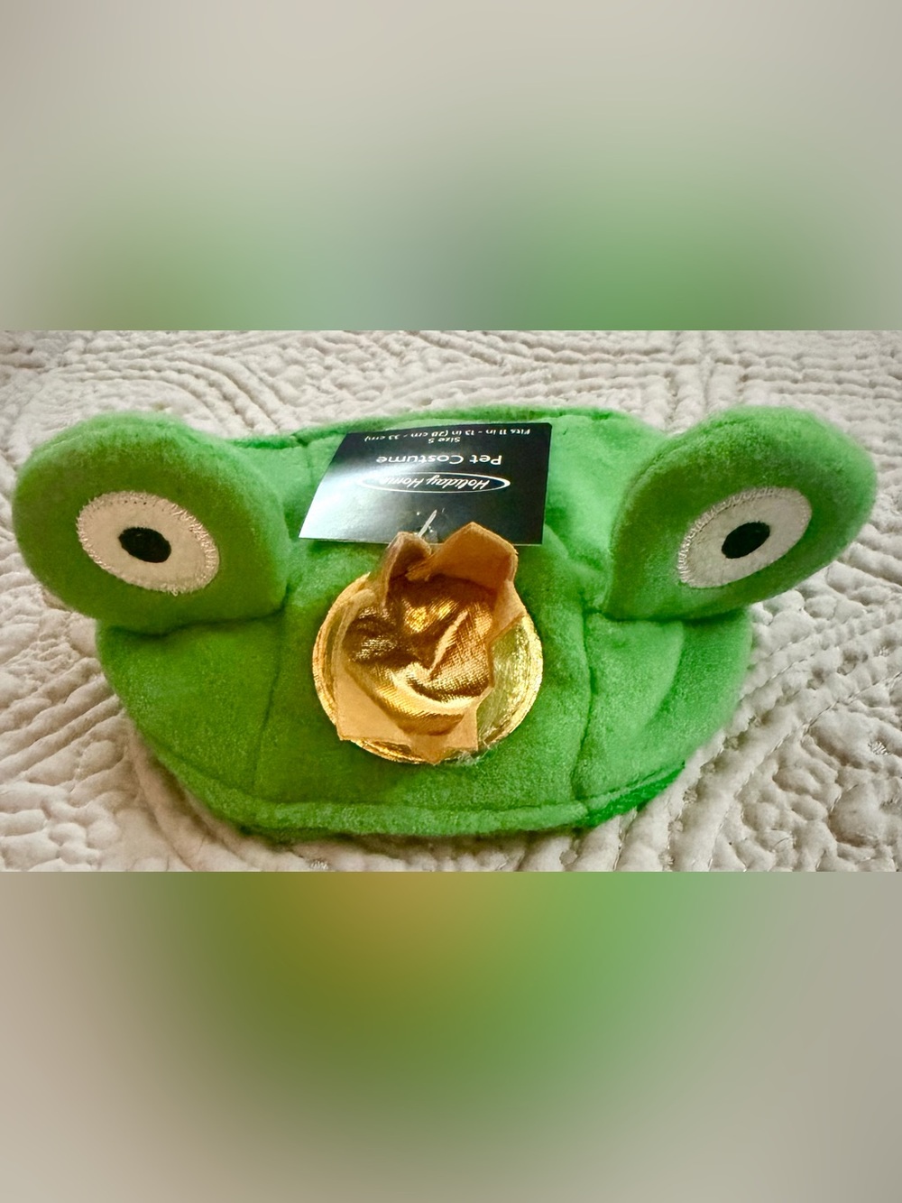 🐾 Frog Costume Hat for Dogs with Gold 👑 Accent